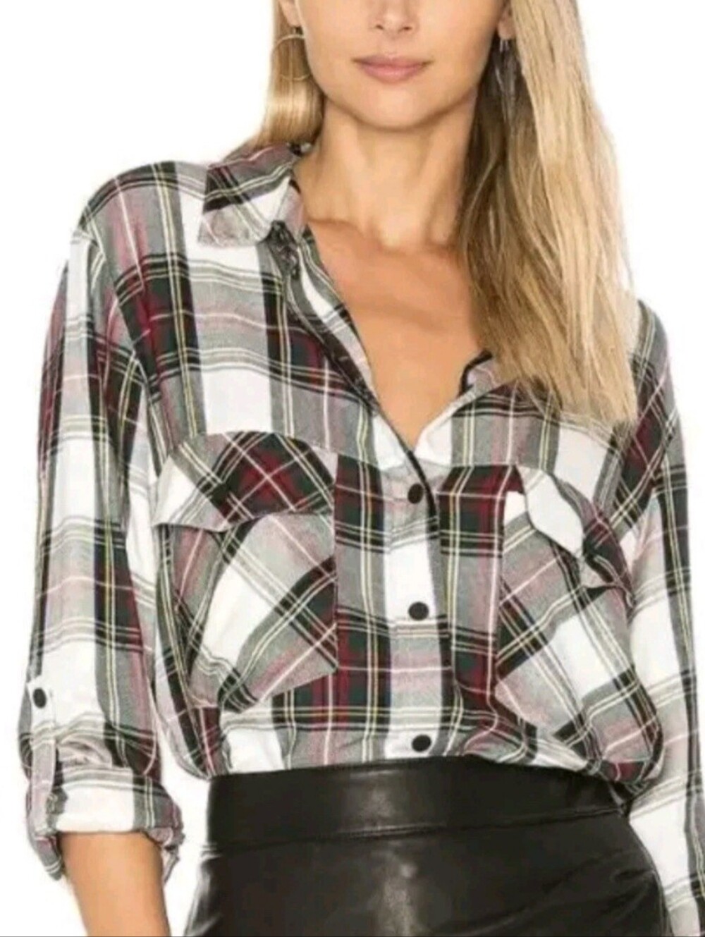 Sanctuary, Plaid boyfriend shirt.